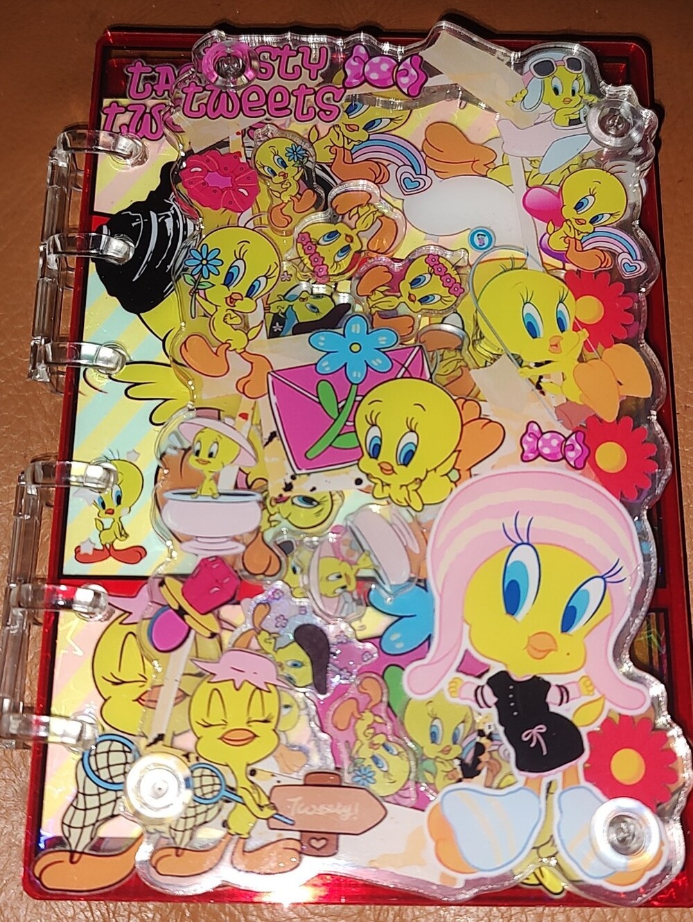 New! A7 Tweety Bird Acrylic Shaker Notebook With Paper